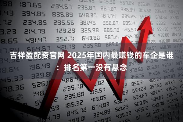 吉祥盈配资官网 2025年国内最赚钱的车企是谁:排名第一没有悬念